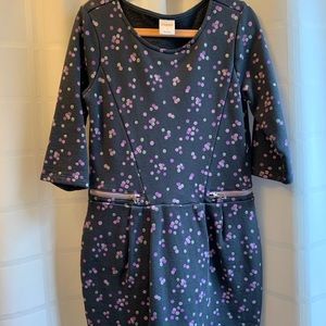 Gymboree girls dress gray with dots. French terry long sleeve dress size 7